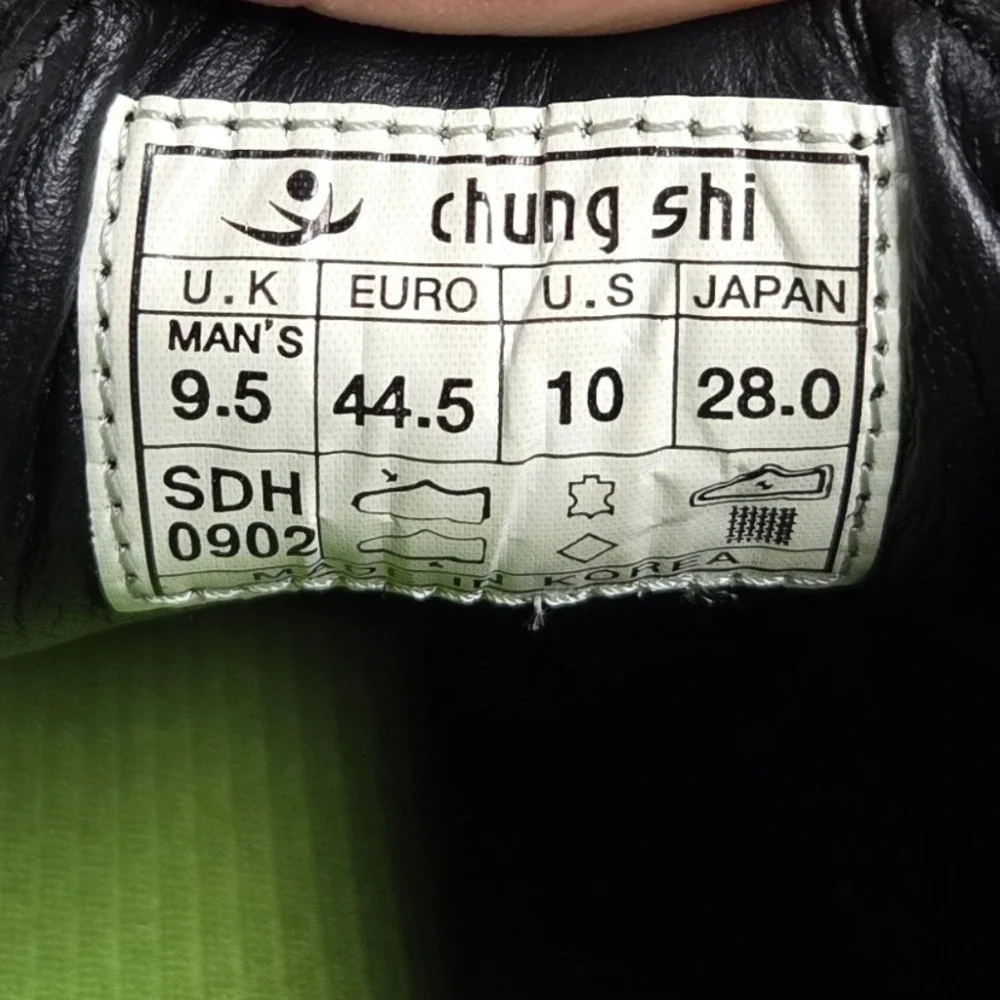Chung Shi SDH 0902 Walking Shoes Mens 10 Black Leather Non Original Insoles